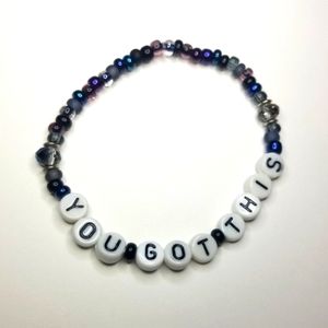 You Got This Glass Beaded elastic bracelet